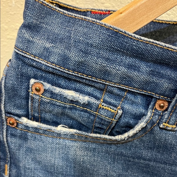 7 For All Mankind Blue Wide Leg Crop Denim - Picture 7 of 13